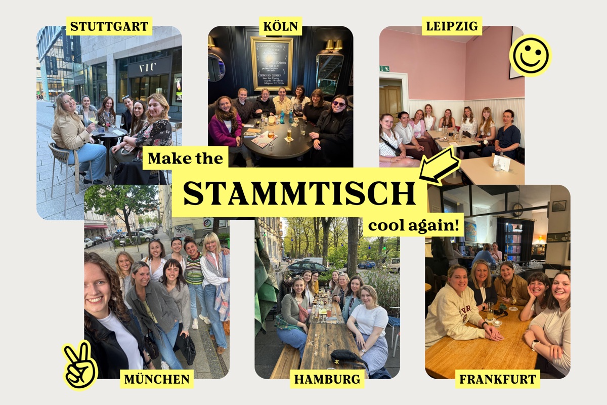 Community-Stammtische in Stuttgart, Köln, Leipzig, München, Hamburg und Frankfurt